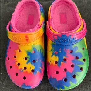 CROCS Kids Colorful Tie-Dye Slippers